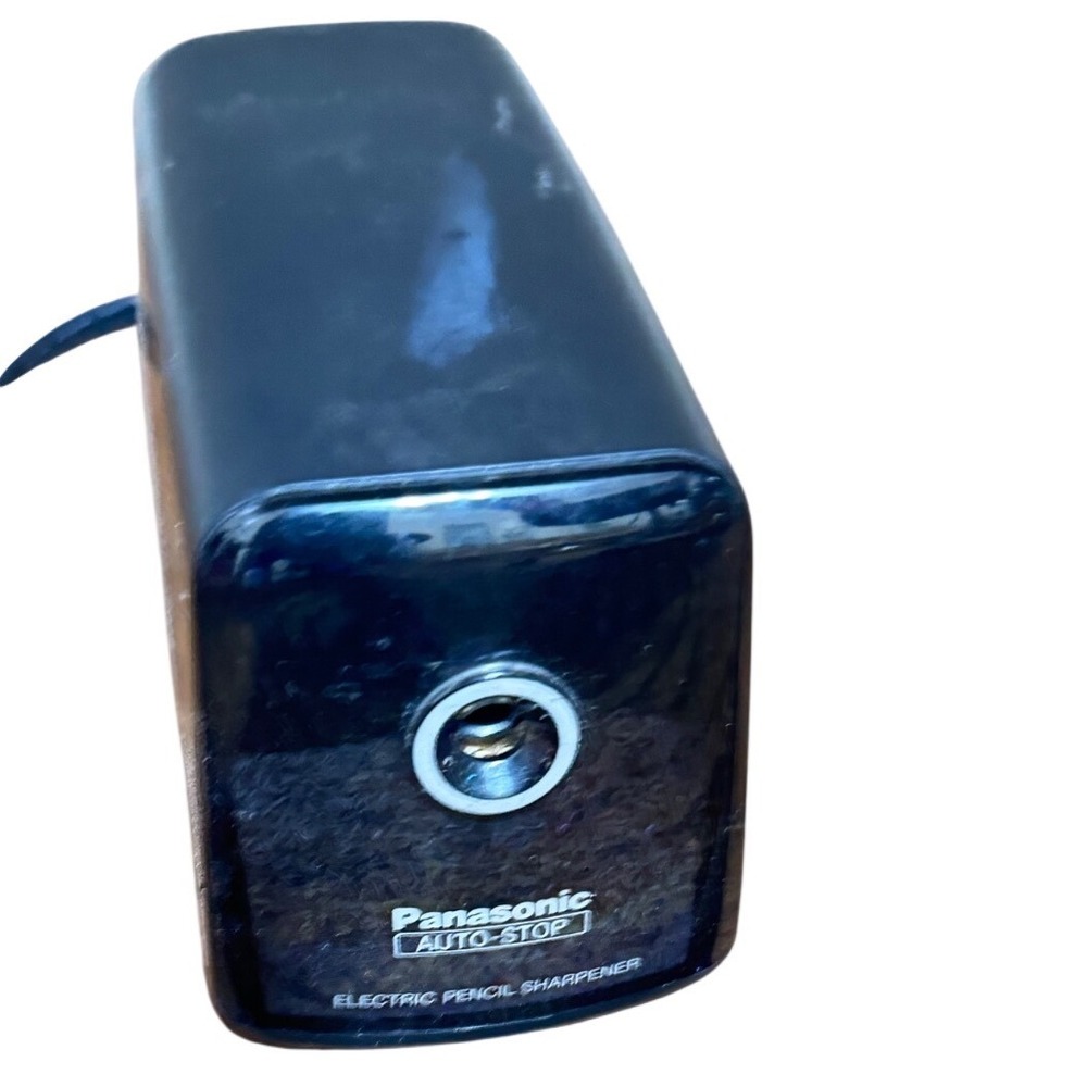 Panasonic Auto-Stop Electric Pencil Sharpener KP-380 Black Vintage Office Corded